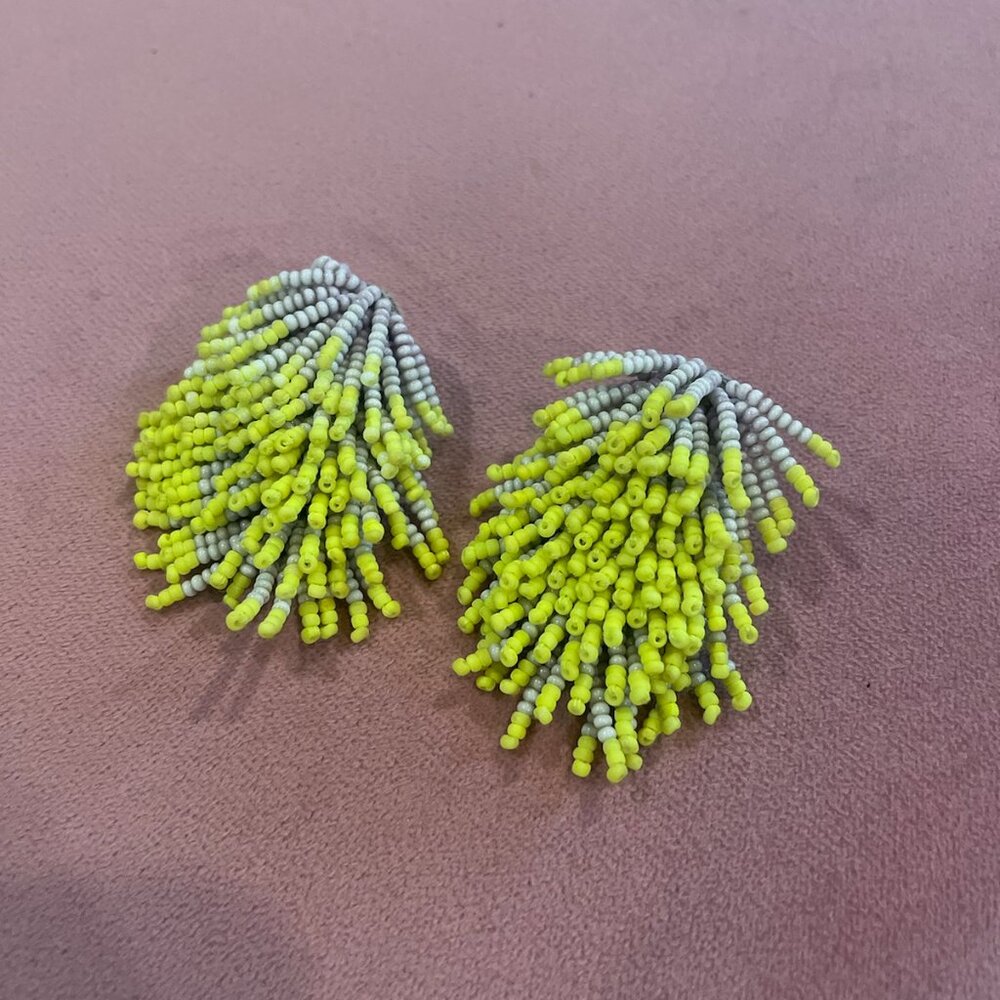 Mignonne Gavigan Lime Green Beaded Earrings